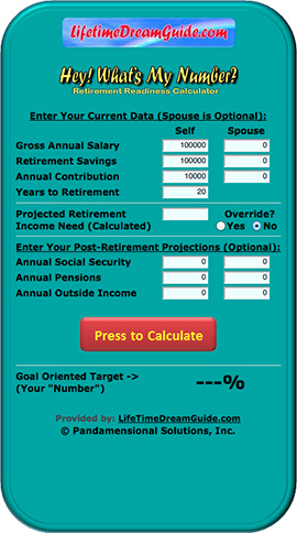 LifeTimeDreamGuide Retirement Readiness Calculator